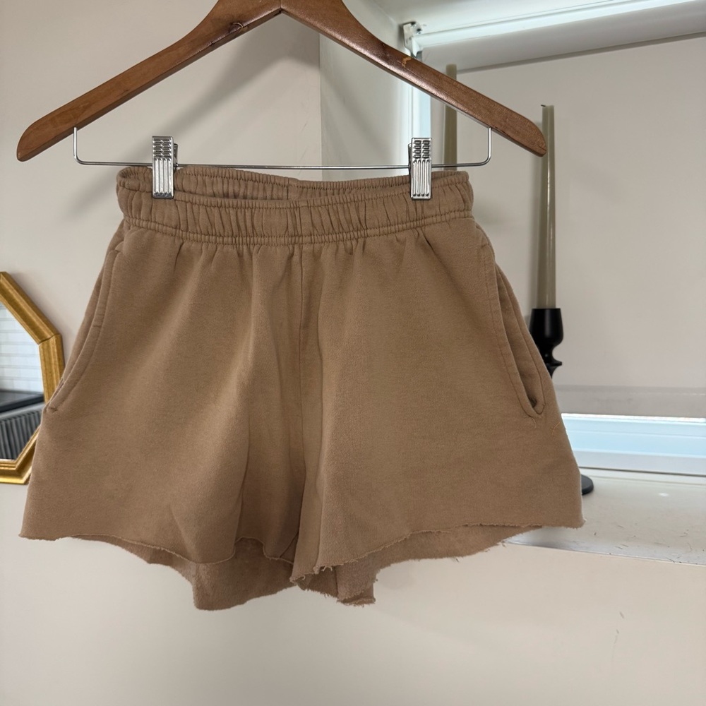 Aeropostale Tan Women's Rough Cut Sweat Shorts